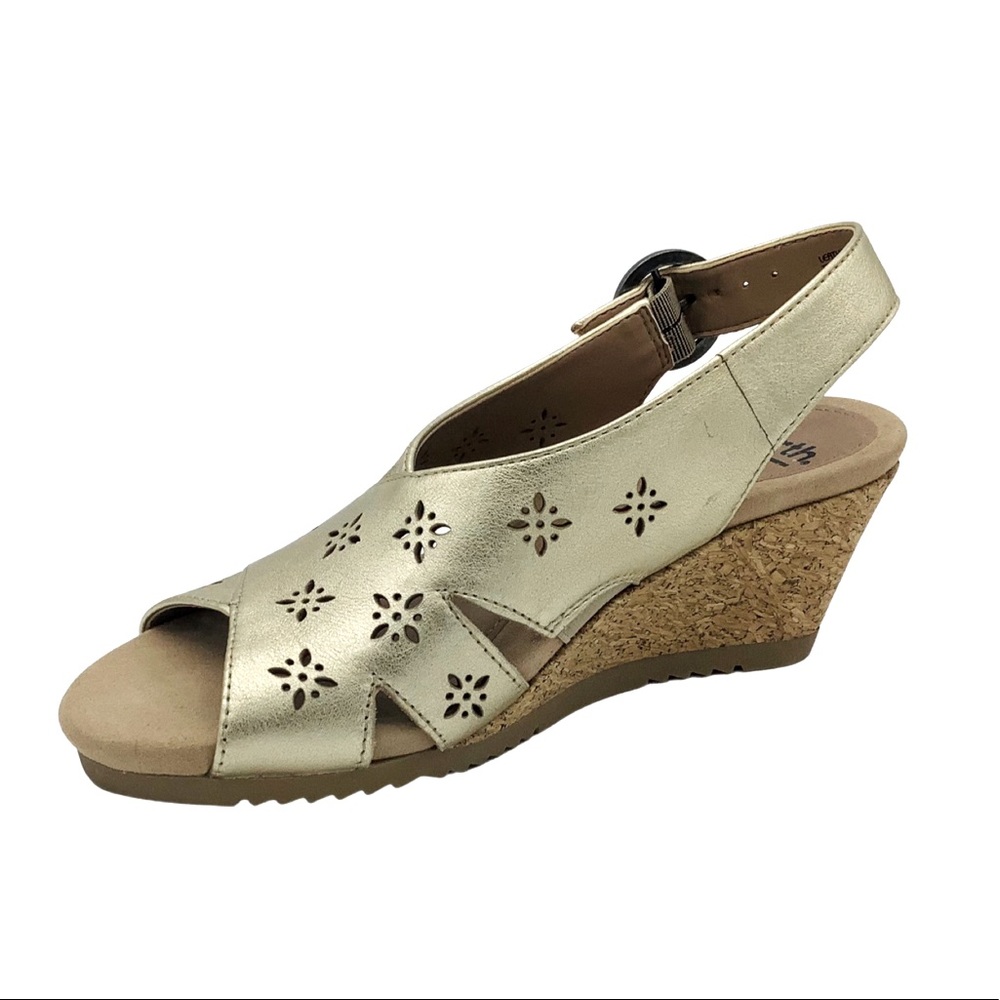 Earth Leather Wedge Sandal, Size 6 NWOB